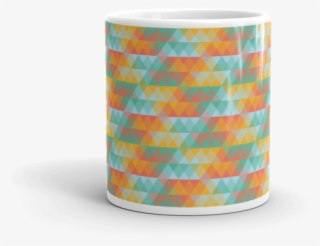 Multi Colored Abstract Triangle Geometric Pattern Mug - Ceramic