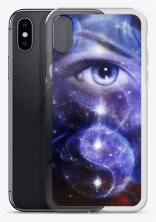 Blue Women Eye , With Space And Stars, With Symbol