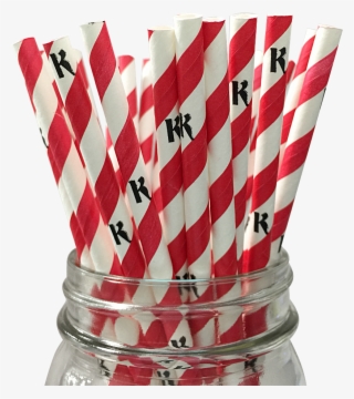 Red Stripe K 25pc Paper Straws - Red Striped Paper Straws 24ct Amscan