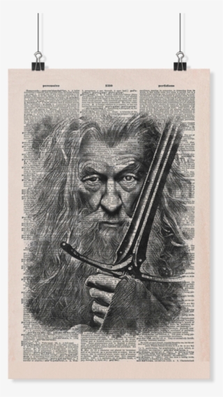 Gandalf Vintage Dictionary Poster - Visual Arts