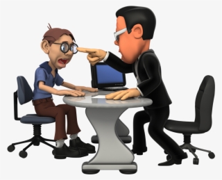 Cartoon Boss Talking To Employee Clipart - Internet Safety For Kids