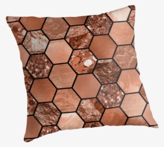 Rose Gold Hexaglam Throw Pillows By Peggieprints Redbubble - Cushion
