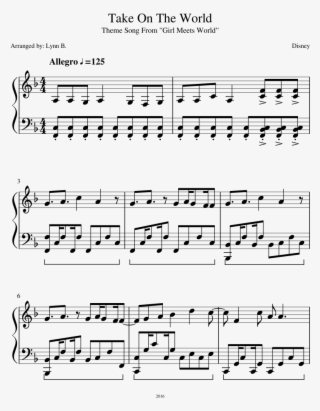 Take On The World Piano Arrangement - Neighbourhood Piano Sheet Music