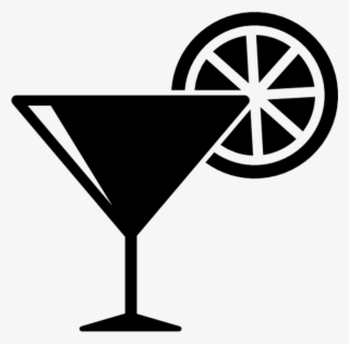 Cocktail Glass With Lemon Slice Free Food Icons - Drink Icon Png