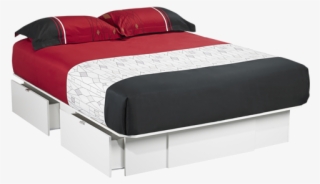 Image For Platform Bed With Storage Drawers - Lit Plateforme Tiroir