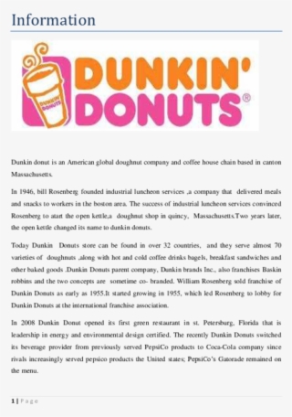Pdf - Dunkin Donuts