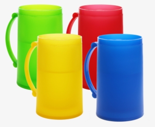 Double Wall Color Frosty Freezer Mugs, 14oz, Set Of - Freeze Mugs