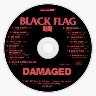 Black Flag Damaged Cd Disc Image - Black Flag Tv Party
