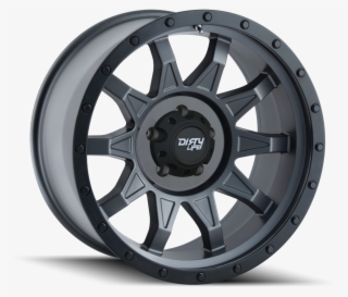 Matte Gunmetal W/ Matte Black Simulated Beadlock - Dirty Life Roadkill Wheels