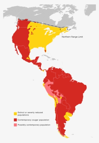 Cougar Range Map 2010 - Latin America