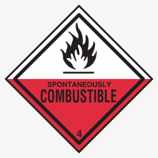 Safety Warning Hazard - Spontaneously Combustible Placard