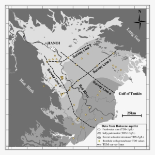 Map Showing Areas With Fresh Groundwater, Salty Paleowaters - Atlas