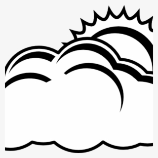 Cloudy Clipart Cloudy Bw Clip Art At Clker Vector Clip - Sun And Clouds Clipart Black And White
