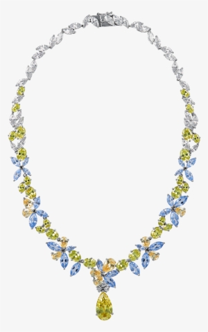 Georgette Floral Lime Pendant Necklace - Necklace