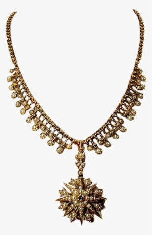 Antique Victorian Important Pearl And Diamond Necklace - Necklace