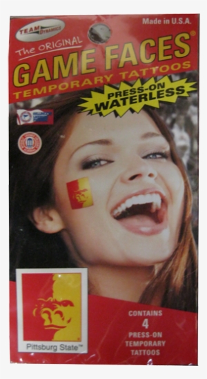 Pitt State Gorillas Splitface Temporary Face Tattoos - Houston Cougars Press-on Waterless Temporary Tattoo
