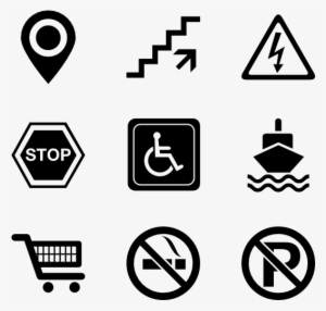 Signals Set 84 Icons - No Smoking No Drinking