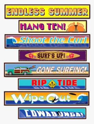 Cutout Surfer Street Signs - Beistle 54522 Surfer Street Sign Cutouts - Pack