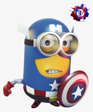 Clipart Royalty Free Png Pitufos Y Ayuda Photoshop - Captain America Minion