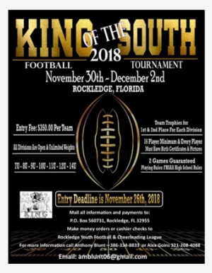 King Of The South 2018 Football Tournament - Flyer