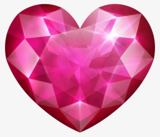 Pink Crystal Heart Png Clip Art Image - Blue Diamond Heart Shape