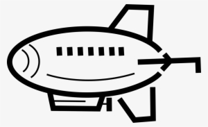 Vector Illustration Of Dirigible Or Blimp Airship Lighter - Illustration