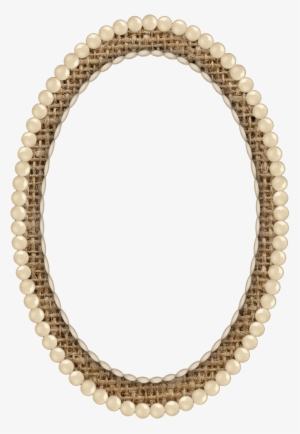 Burlap And Pearl Frame - Necklace