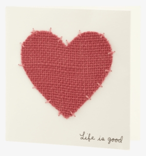 Burlap Heart Card - Life Is Good Burlap Heart Card