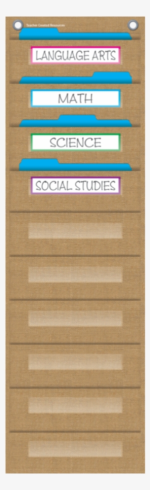 Burlap 10 Pocket File Storage Pocket