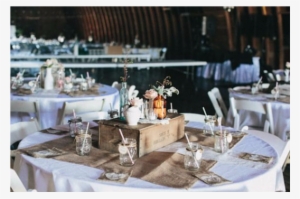 Burlap Centerpieces - Table Setting