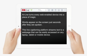 Ipad Caption Viewer Hands Ai-live Schools Page - Captioning Device For Deaf