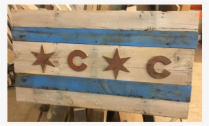 Chicago Cubs Themed Reclaimed Wood Flag From Belleandjune - Chicago
