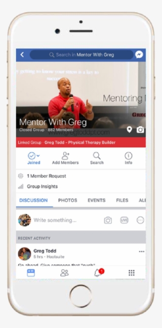 Join Greg's Free Mentoring Group - Iphone