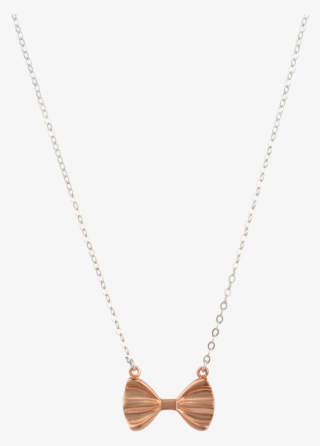 Rose Gold Bow Necklace - Locket