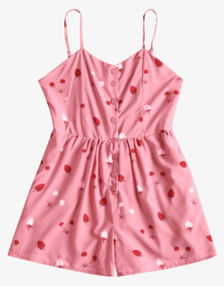 Buttoned Strawberry Cami Romper - Pattern