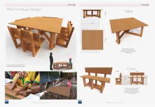The Design Was In An Exhbition Of The Png School Furniture - Lumber
