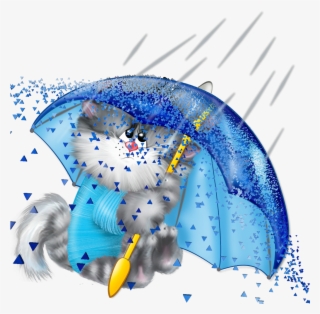 Cat Rain Umbrella Dispersion Ftestickers - Clipart Cats Xenopus Gif
