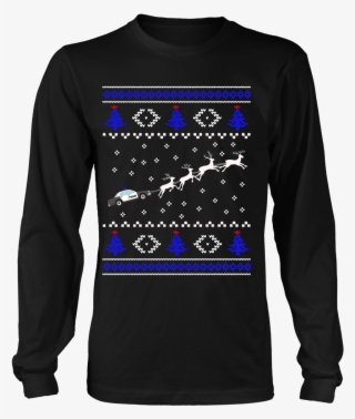 Thin Blue Line Police Christmas Sweaters & Shirts - Science Related Christmas Shirts
