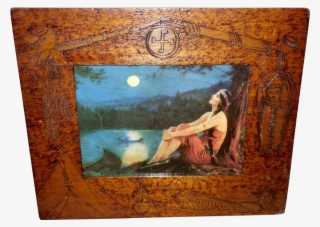 The Frame Is Pyrography, Done With Various Native American - Painting