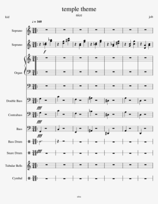 Temple Theme Sheet Music For Voice, Organ, Contrabass, - Sheet Music
