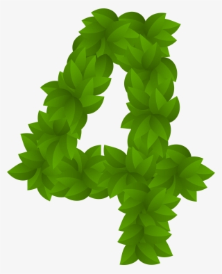 Leaf Number Four Green Png Clip Art Image