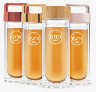Glass Bottle With 2in1 Infuser And Bamboo Lid For Tea - Water Bottle