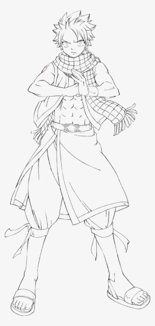 Lineart Natsu - Natsu Full Body Drawing