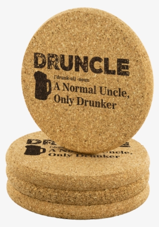 Druncle Round Cork Coasters - Glitter