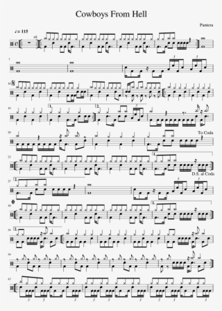 Pantera Cowboys From Hell - Cowboys From Hell Piano Sheet Music