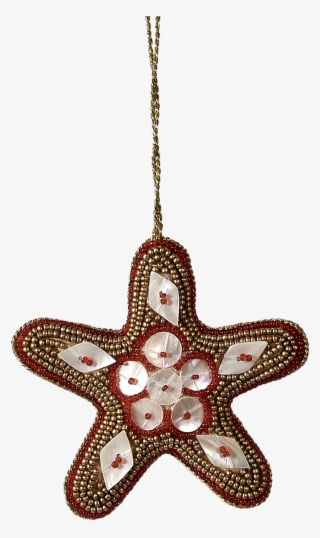 Bead And Mother Of Pearl Ornament, 4" Starfish Red - International Housekeeping Week 2018