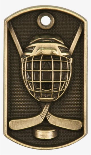 3d Hockey Dog Tag Gold 2" Trophy Gallery - Face Mask