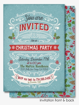 Botanical Vintage Holiday Christmas Party Invitations - Christmas Card