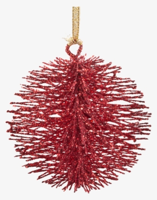 Bobble With Glitter, Large, Red - Chain