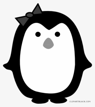 Girl Penguin Animal Free Black White Clipart Images - Girl Penguin Clip Art
